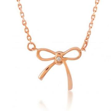 Colier Frankfurt aur roz 14K cu diamant de 0.01 carate