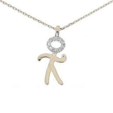 Colier din aur roz de 18K cu diamante de 0.02 carate