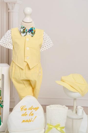 Costum botez David - galben