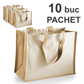 Sacosa iuta si canvas Nantes 10 bucati de la Best Media Style Srl