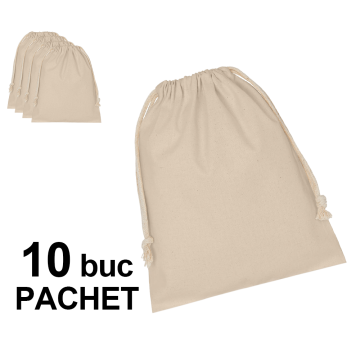 Saculet bumbac natur 25 x 30 cm, 10 bucati de la Best Media Style Srl
