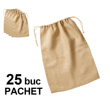 Saculet iuta natur 25 x 30 cm, 25 bucati de la Best Media Style Srl