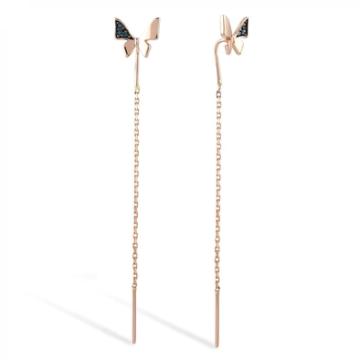 Cercei Bergamo aur roz 14K de la Sandra Ferretti Srl