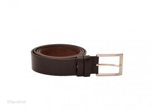 Curea piele naturala casual-eleganta maro inchis
