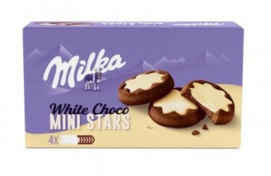 Biscuiti Milka White Choco Mini Stars 150g de la Supermarket Pentru Tine Srl
