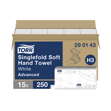 Prosoape de hartie Tork soft singlefold, albe