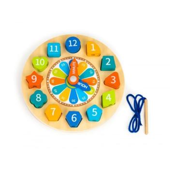 Jucarie educativa din lemn 3 in 1 - ceas Ecotoys PH05I006 de la Montana Imobiliare Srl