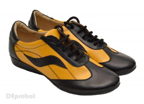 Pantofi dama galben din piele naturala cu siret P29 de la Deprobat.ro