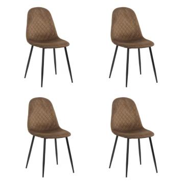 Set 4 scaune de bucatarie din catifea BUC 237X maro de la European Med Prod