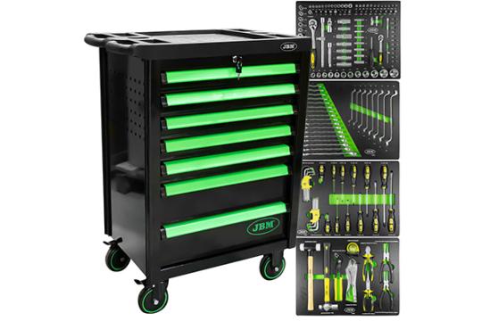 Banc de scule 7 sertare verde echipat 172 buc JBM de la Auto Care Store Srl