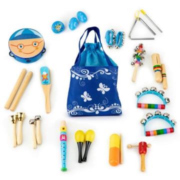 Jucarie set muzical din lemn cu 16 instrumente Ecotoys