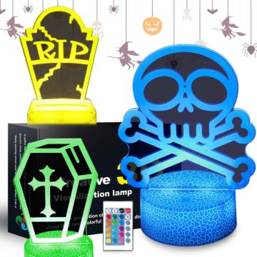 Lampa de veghe 3D Craniu, 16 culori, telecomanda, alimentare de la Molifag Srl