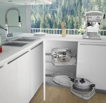 Sistem extractibil 2 cosuri ovale Nuvola Infinity cromat