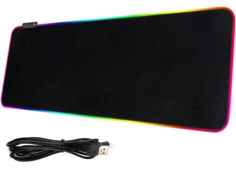 Mouse pad gaming cu iluminare LED RGB si alimentare