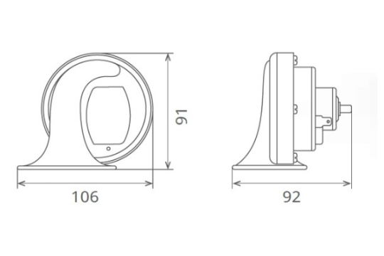 Claxon electromagnetic 12V 6A ton jos, Seger