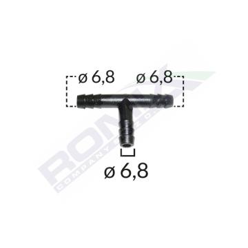 Conector teu furtun conducte universal 6.8mm - negru set 5 de la Auto Care Store Srl