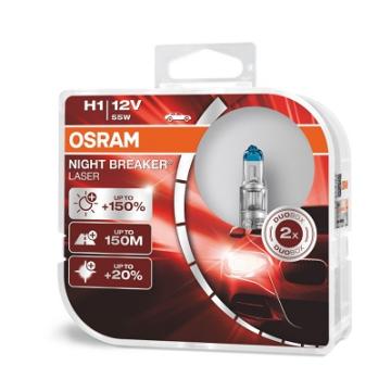 Set 2 becuri 12V H1 55 W Night Breaker Laser Nextgen +150%