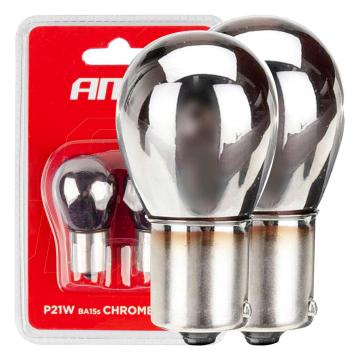 Set 2 becuri cu halogen, cromate, soclu P21W, BA15S de la Auto Care Store Srl