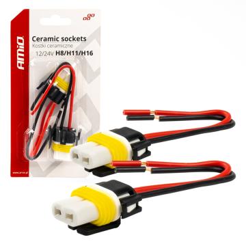 Set 2 mufe ceramice drepte, soclu H8, H11, H16