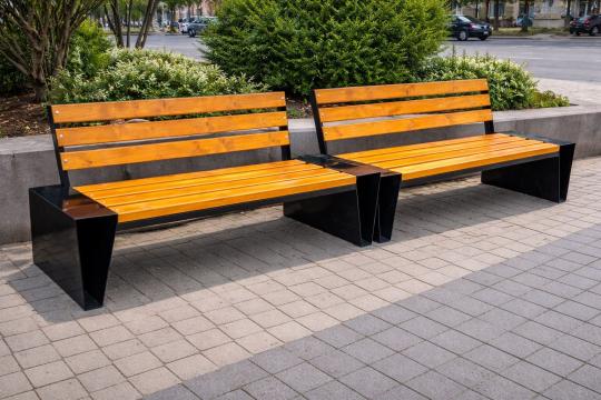 Banca de parc cu suporti din tabla de 5mm 939 de la Mobilier Stradal Ygrocris Srl