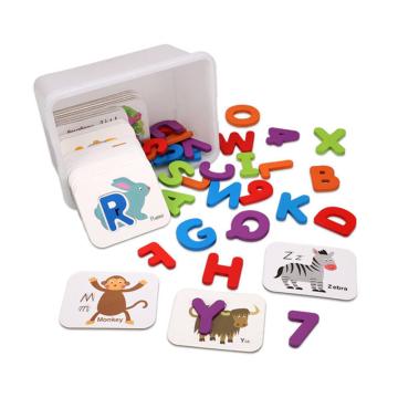 Card puzzle tridimensional din lemn cu numere si litere de la Leziter Kft.