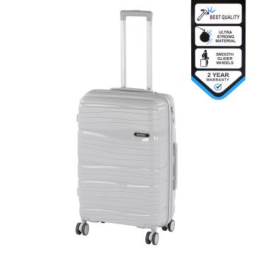 Valiza medie Travelux Voyager cu hardtop 42x65x24 cm gri de la Leziter Kft.