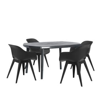 Set mobilier de gradina grafit Vira 4+1