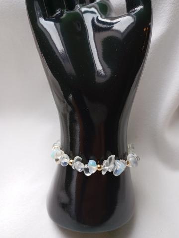 Bratara cu opal, opalit si margele placate cu aur 18K de la Crissy Atelier Srl