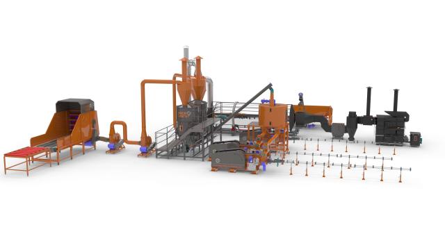 Linie brichetare compost-paie, brichete 1800-2400 kg/ora