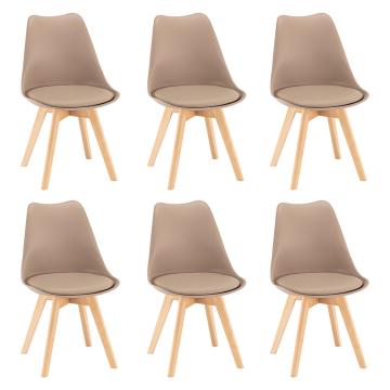 Scaun de dining Silla 6 bucati in bej