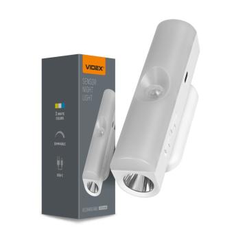 Lampa LED Videx cu senzor de miscare PIR, portabila, 2W
