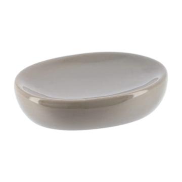 Sapuniera ceramica ovala lucioasa - greige de la URBANIX SRL