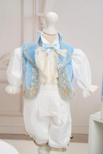 Costum botez Dimitrie - bleu de la Andreeatex