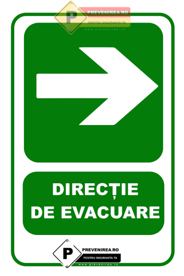 Indicator de evacuare spre dreapta
