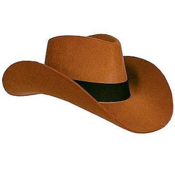 Palarie copii de cowboy Deluxe - maro cogniac
