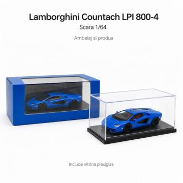 Macheta Lamborghini Countach LPI 800-4 albastru 1:64 Kinsmar de la Hobbyplanet Romania