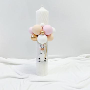 Lumanare botez personalizata Girafa fagure