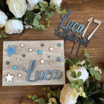 Set aniversar personalizat, topper si cutie amintiri