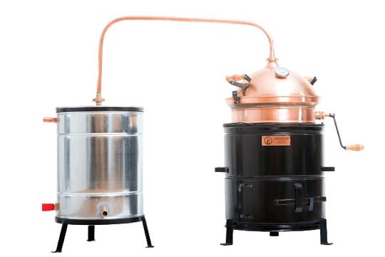 Cazan tuica 35 litri cu amestecator si focar pentru lemn